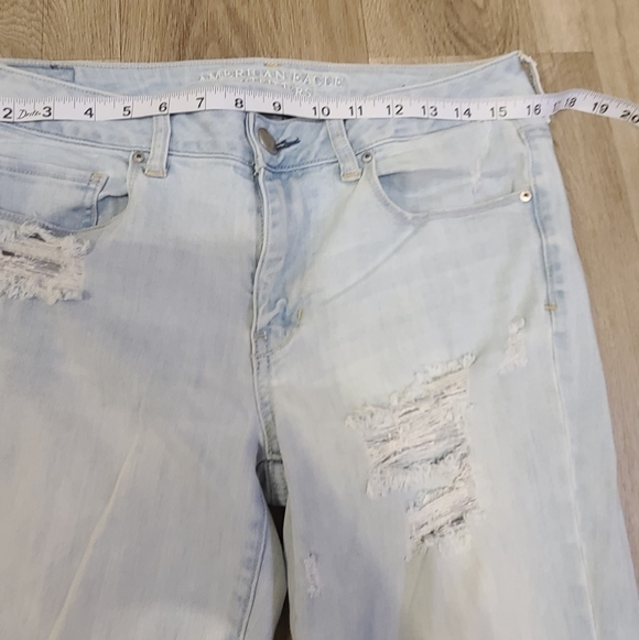American Eagle Outfitters Light Blue Ripped Skinny Jeans - Picture 8 of 10